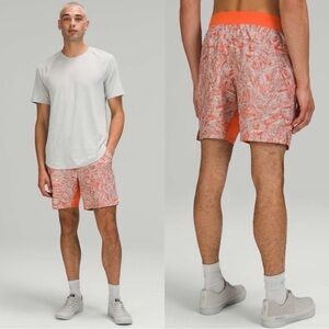 Lululemon T.H.E. Short 7" *Linerless Parallel Divide Warm Coral Multi Size Small